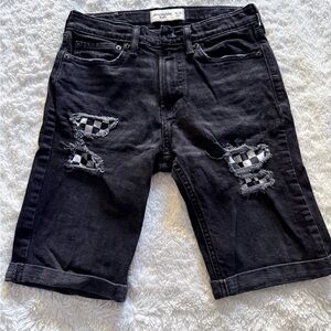 Abercrombie Kids Black Distressed Shorts